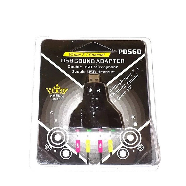 USB âm thanh 3D Virtual 7.1 hình Phi thuyền 4 cổng - Usb sound 1 in 4 out