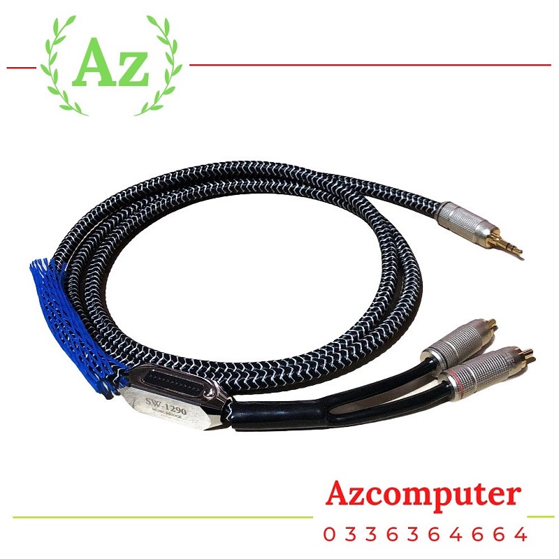Audiomeca Dây Tín Hiệu Âm Thanh Chống Nhiễu 3.5mm ra 2 Đầu RCA Mạ Vàng AUDIOMECA SW-1290 Tặng Kèm Túi Nhung Cao Cấp