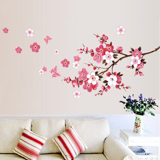 Miếng dán tường phòng ngủ hình hoa đào Sakura