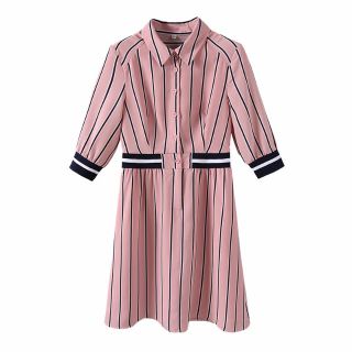 (Thanh lý nghỉ bán) Váy kẻ sọc hồng Pinky
