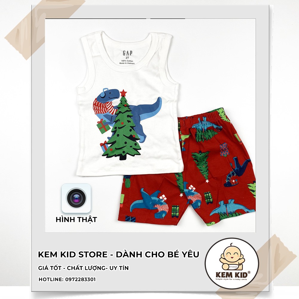 Bộ GAP ba lỗ in hình phối màu, thấm hút, mát mẻ cho bé yêu