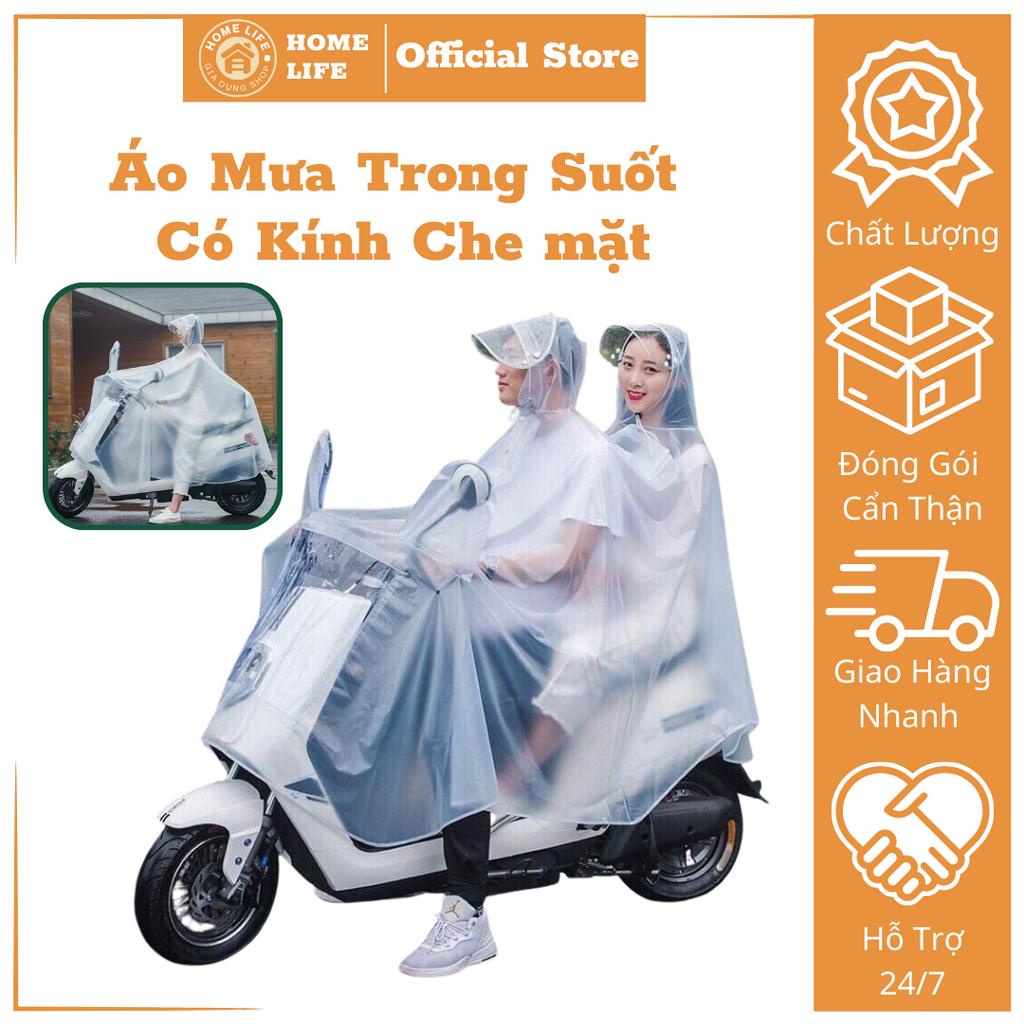 Áo Mưa Trong Suốt LIFE HOME ,Áo Mưa Hàn Quốc 1 Đầu Và 2 Đầu Có Tai Chụp Gương Dài Rộng, Chất Liệu Dày Dặn Siêu Bền AMTS
