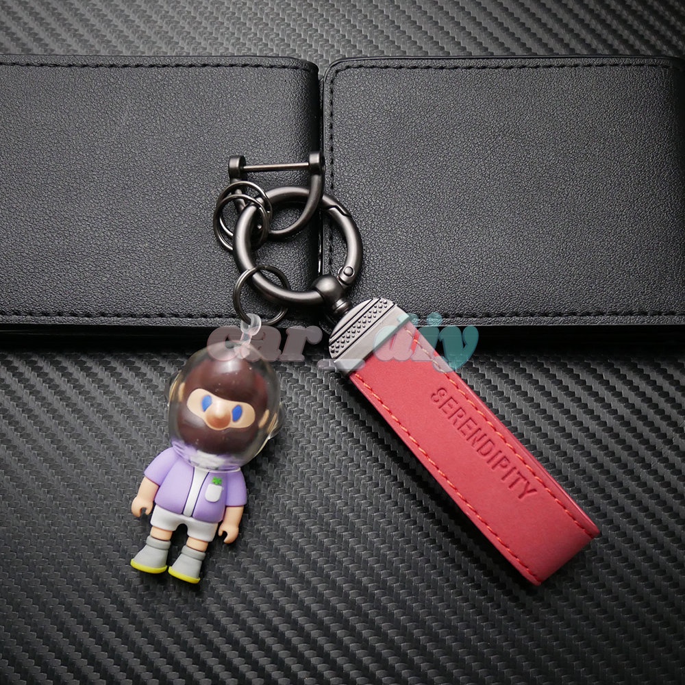 Móc Khóa Da PU Hình Búp Bê BOB-X 3D Thời Trang Cho Nam Và Nữ