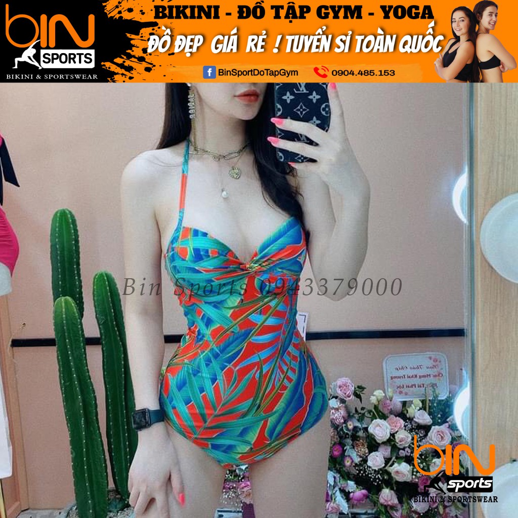 Bikini Nữ 1 Mảnh Liền Thân Body Hoa Lá Freesize Bin Sports BHV098