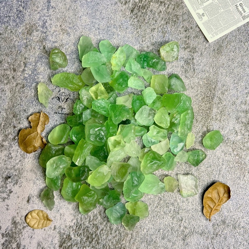 Đá thô green fluorite Brazil màu xanh mint đẹp, sưu tầm, làm handmade, reiki, thanh tẩy, thiền định