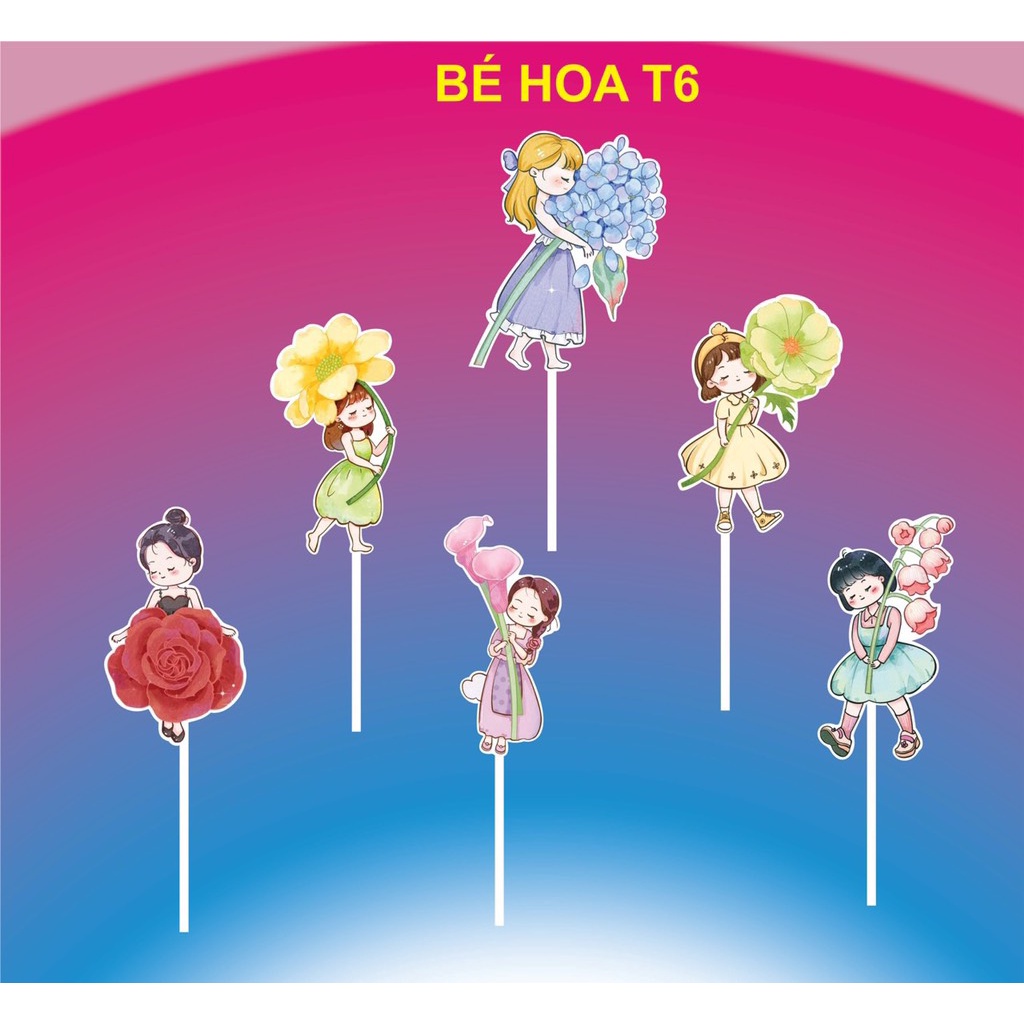 10 set giấy 6 em bé và hoa-Q6371