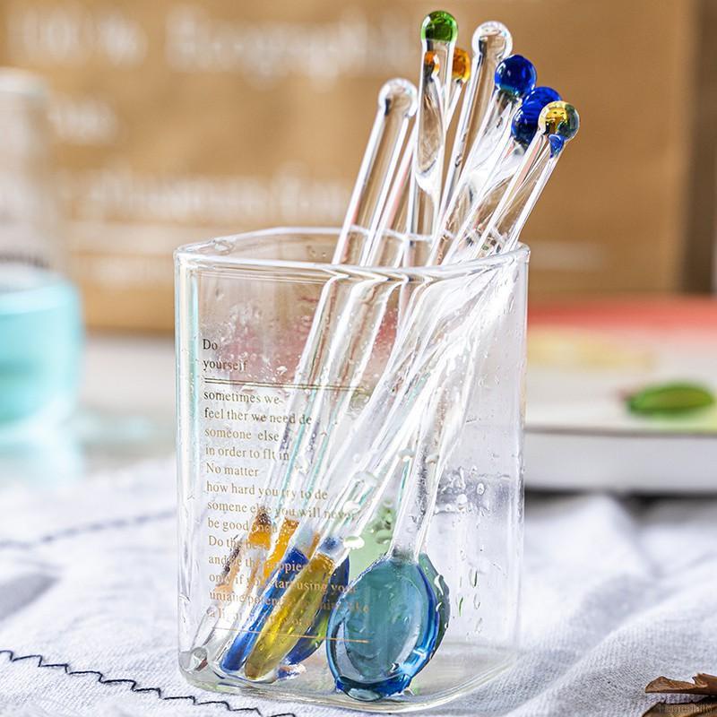 Stirring spoon long handle dessert candy color teaspoon beverage tableware coffee stirring rod