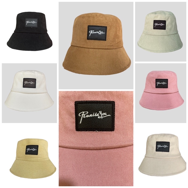 MŨ BUCKET NHUNG THÊU LOGO CHỮ KÍ