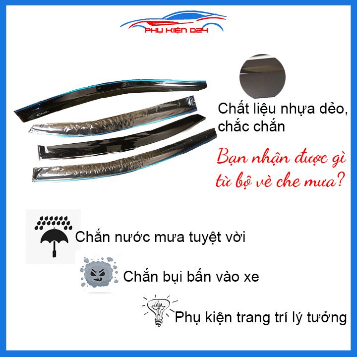 Vè mưa Ciaz 2019-2020-2021 vè chỉ mạ che mưa bảo vệ xe