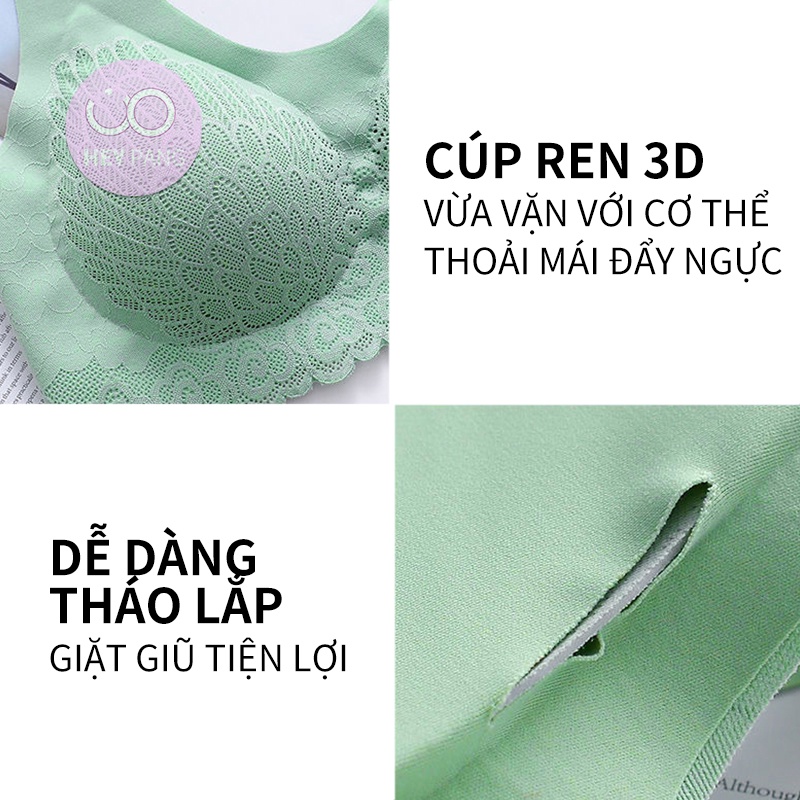Áo bra nữ đúc su thể thao quai bản to phối ren sexy thun lạnh co dãn HEYPANG VN039