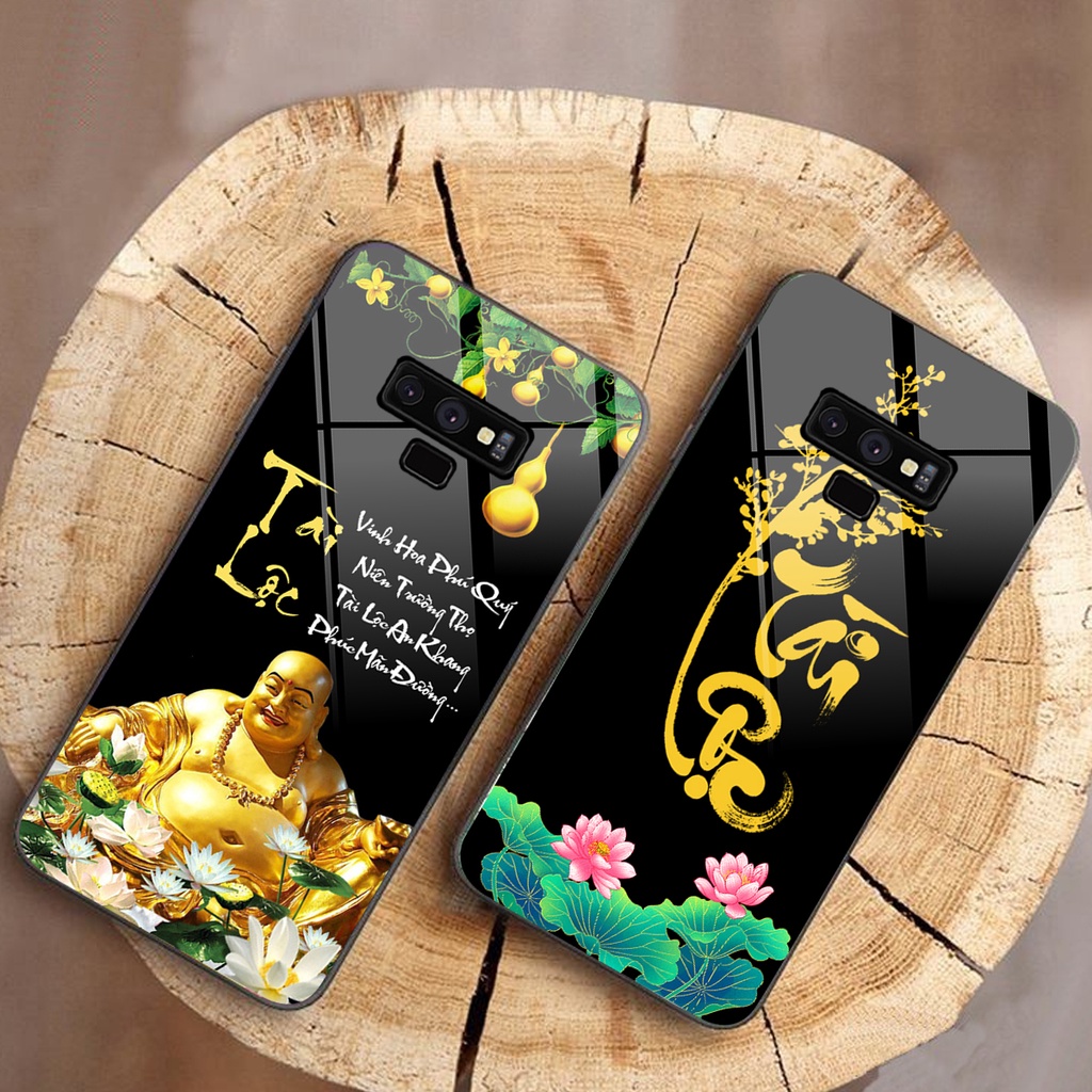 Ốp lưng KÍNH Samsung Galaxy NOTE 9 in hình 3D TÀI LỘC-TÂM AN -MÃ ĐÁO