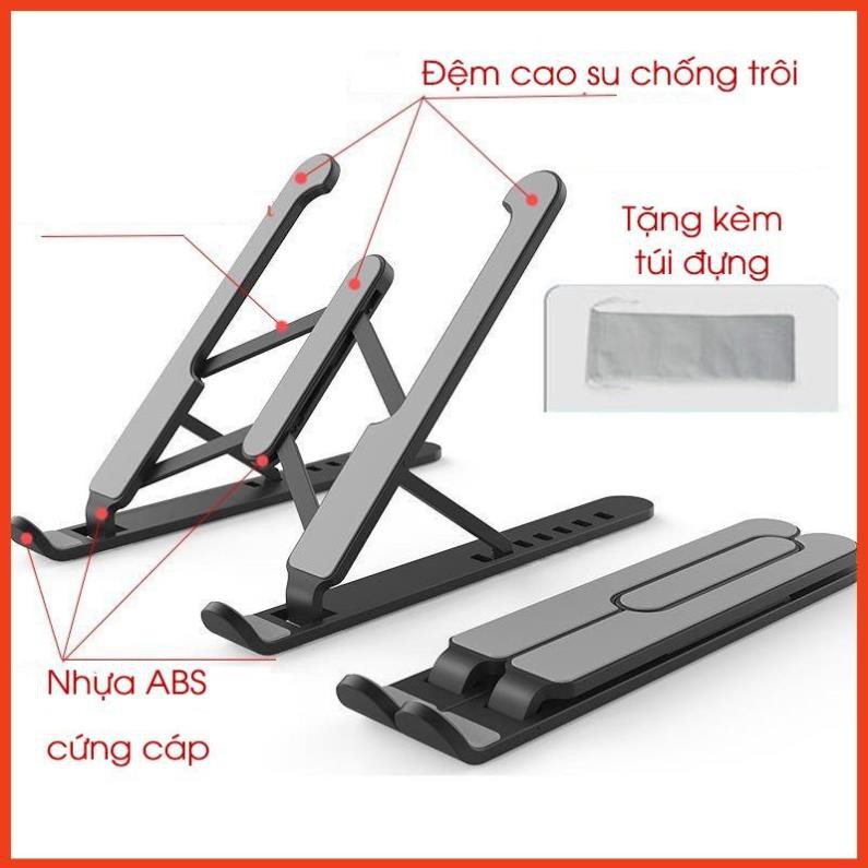 Giá đỡ Laptop Macbook stand nhựa ABS hỗ trợ tản nhiệt gấp gọn chỉnh độ cao, đế tản nhiệt laptop ipad macbook surface