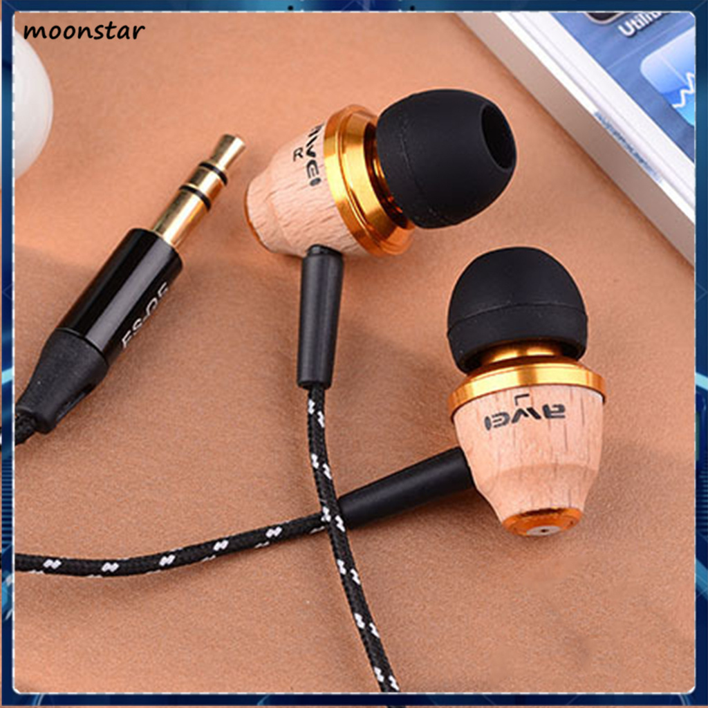 Tai Nghe Nhét Tai Awei Es-Q5 Dây Gỗ Cổng 3.5mm Cho Điện Thoại / Máy Tính