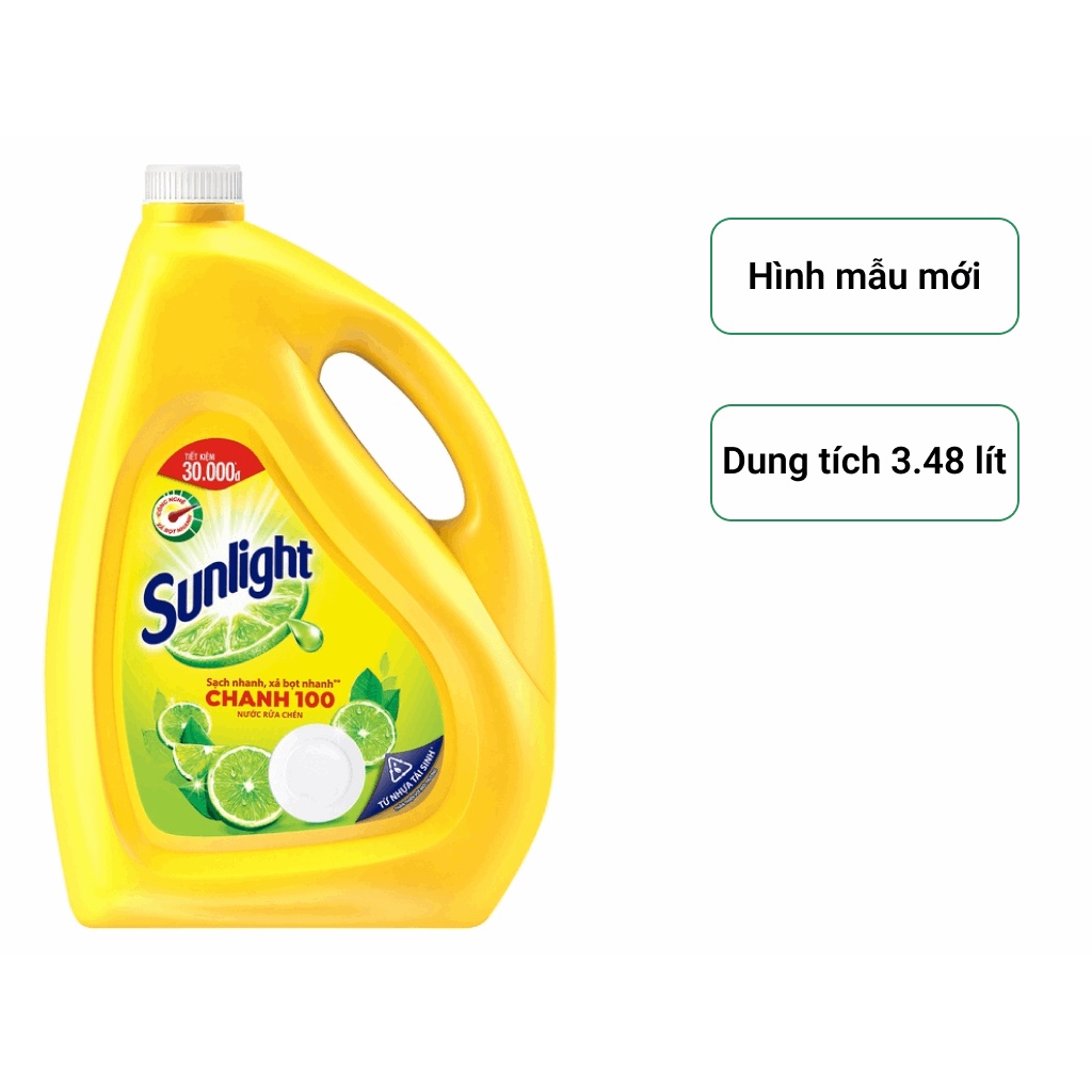Nước rửa chén/bát Sunlight 3,6kg Can  taphoatoanngocc