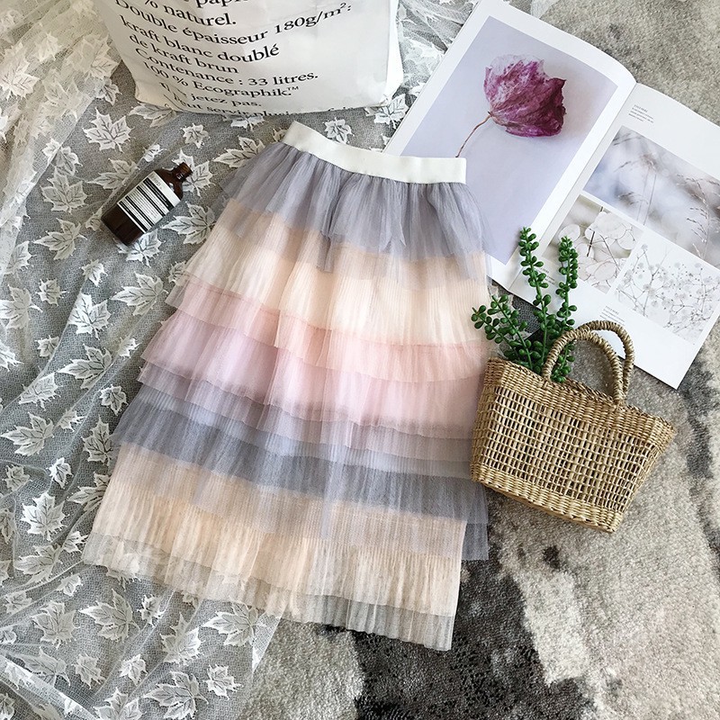 Chân váy lưới xếp li dễ thương cho bé gái