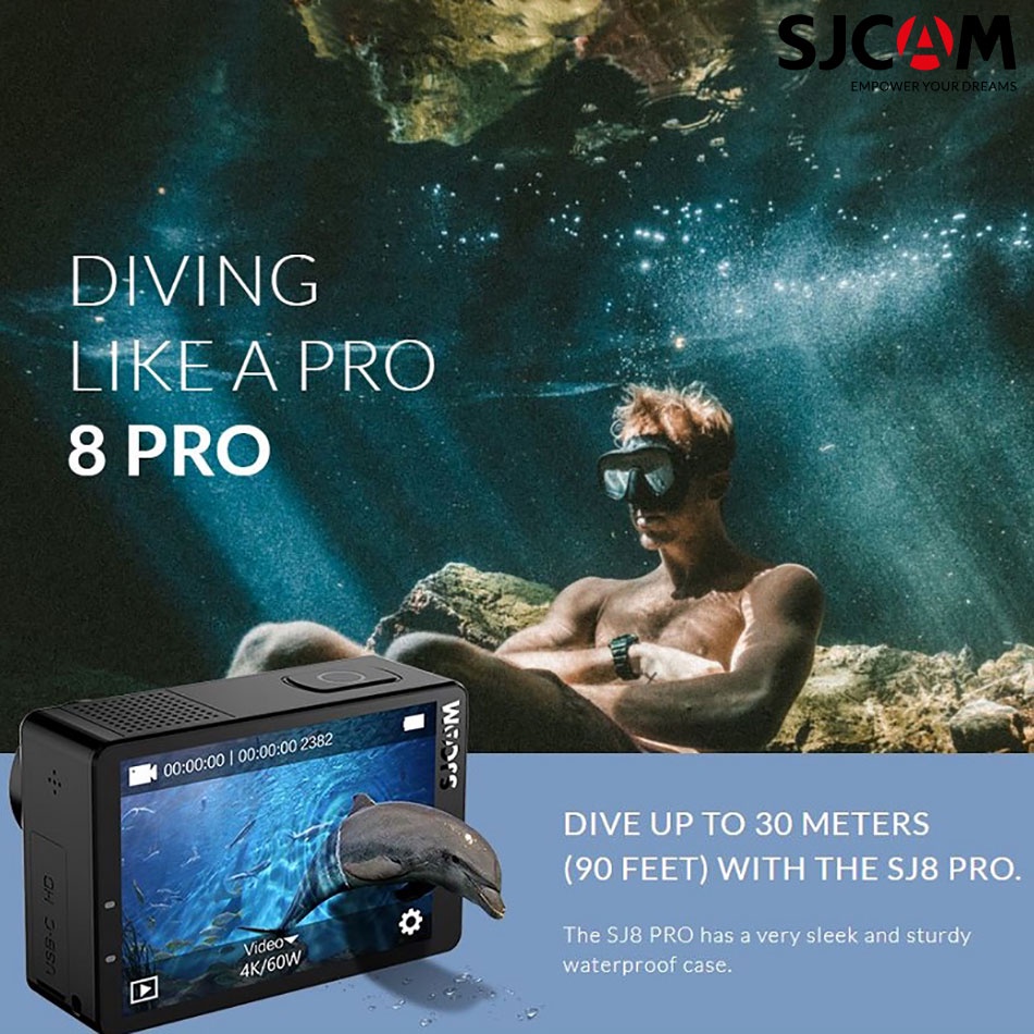 Camera hành trình, máy quay hành động SJCAM SJ8 Pro 4K 60 FPS phiên bản full phụ kiện cao cấp nhất của SJCAM