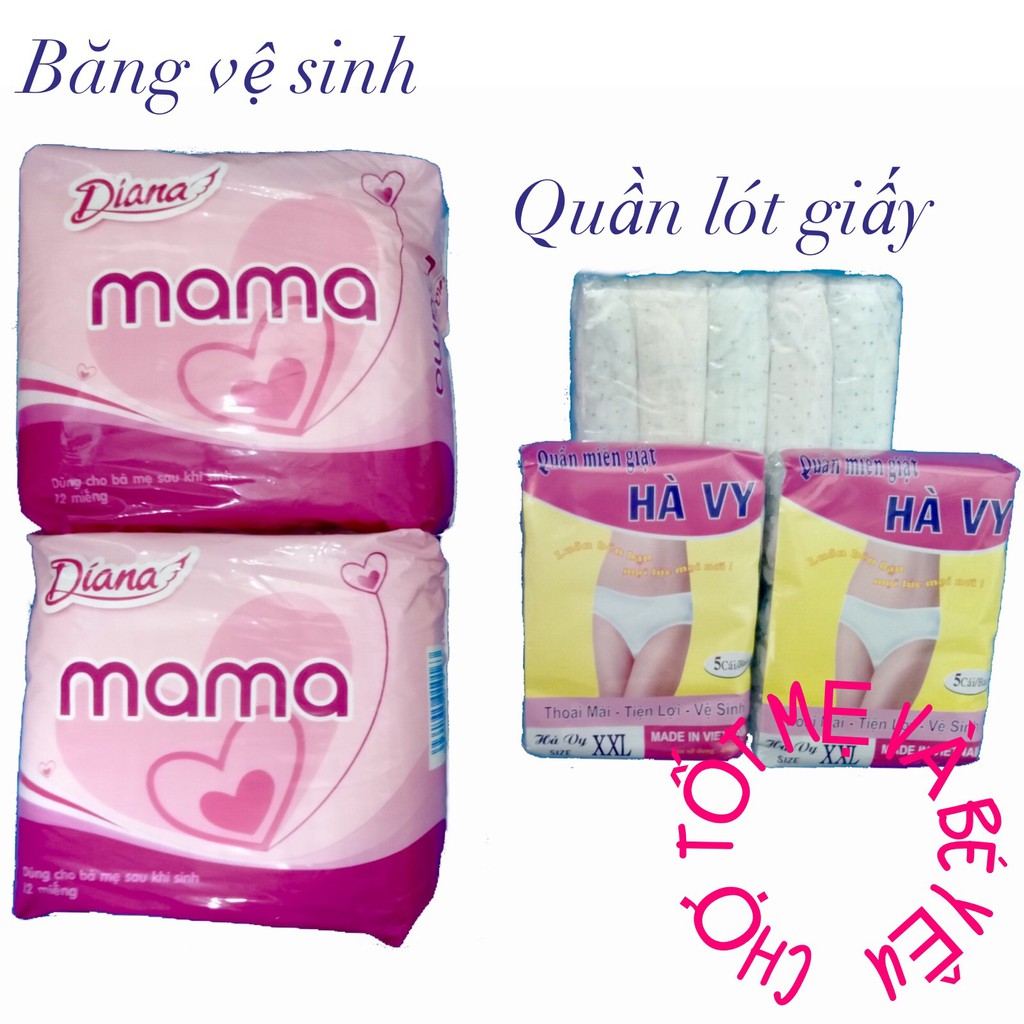 COMBO 15 QUẦN LÓT GIẤY 24 BĂNG VỆ SINH CHO MẸ