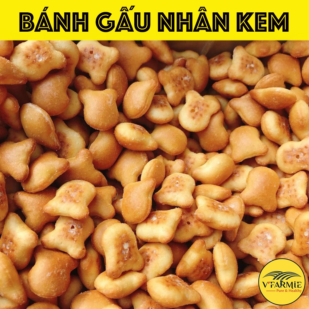 1KG Bánh Gấu Nhân Kem Tự chọn 3 Loại Thơm Giòn Ngon - Trai Đẹp Snack