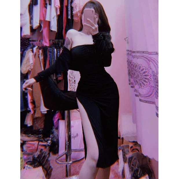 Set 2 Món Đầm Body Kèm Áo Khoác Nhún Eo, Thiết Kế Tôn Dáng Sang Chảnh alohashop91