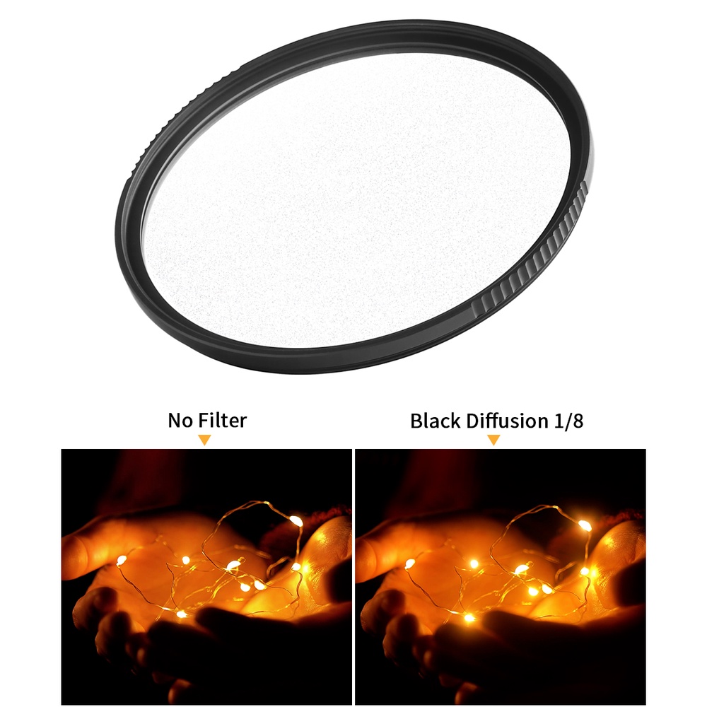 Kính Lọc Hiệu Ứng Đặc Biệt Màu Đen 1 / 8 49mm 52mm 58mm 62mm 67mm 77mm 82mm Cho Máy Ảnh