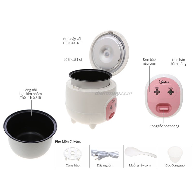 Nồi cơm điện Midea 0,6 lít