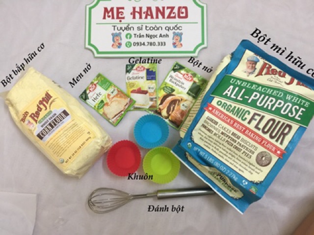 Bột hữu cơ làm bánh cho bé / Bột nở, men nở, Gelatin , bột mì , bột bắp , bột năng , bột pancake Ruf Hanzo