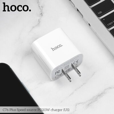 Bộ sạc nhanh Hoco C76 Plus sạc nhanh 3A, PD 20W dài 1m, chân cắm