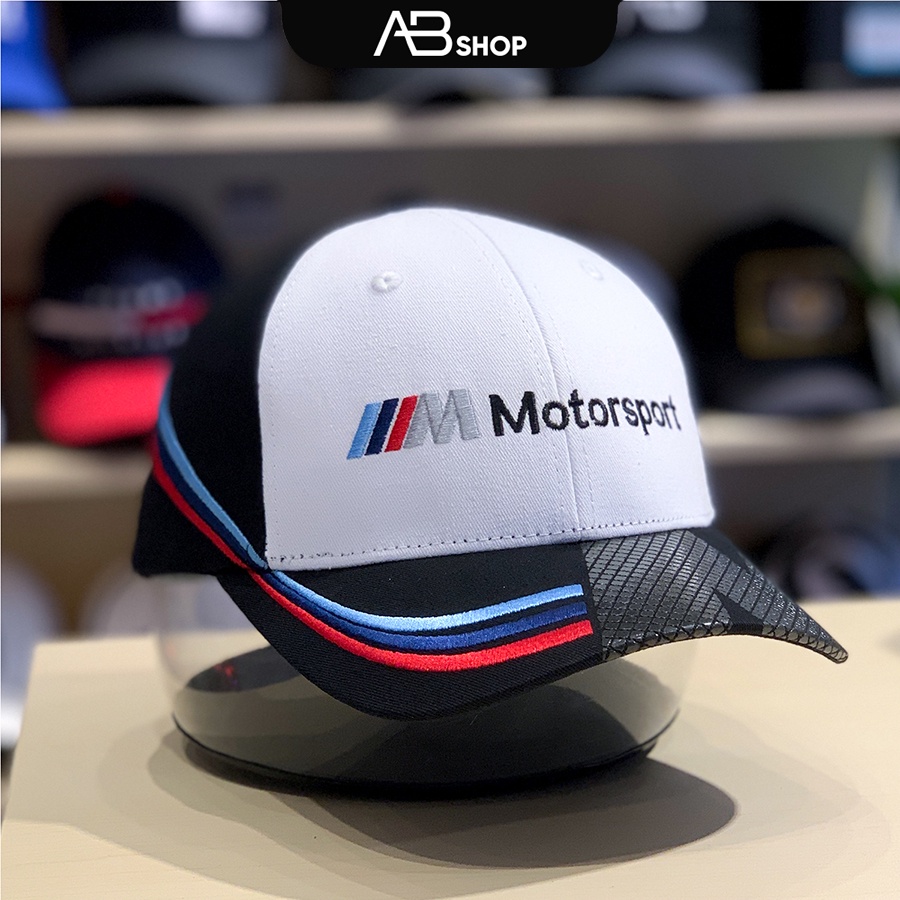 Mũ Lưỡi Trai Nam BMW Motorsport Thể Thao Trắng Đen AB-30178