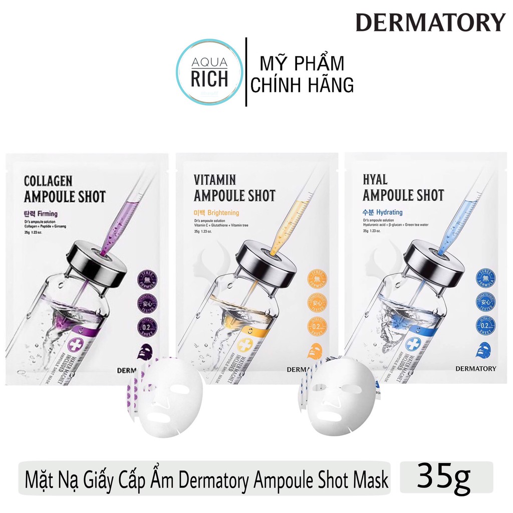 Mặt Nạ Giấy Cấp Ẩm Dermatory Ampoule Shot Mask - 35g