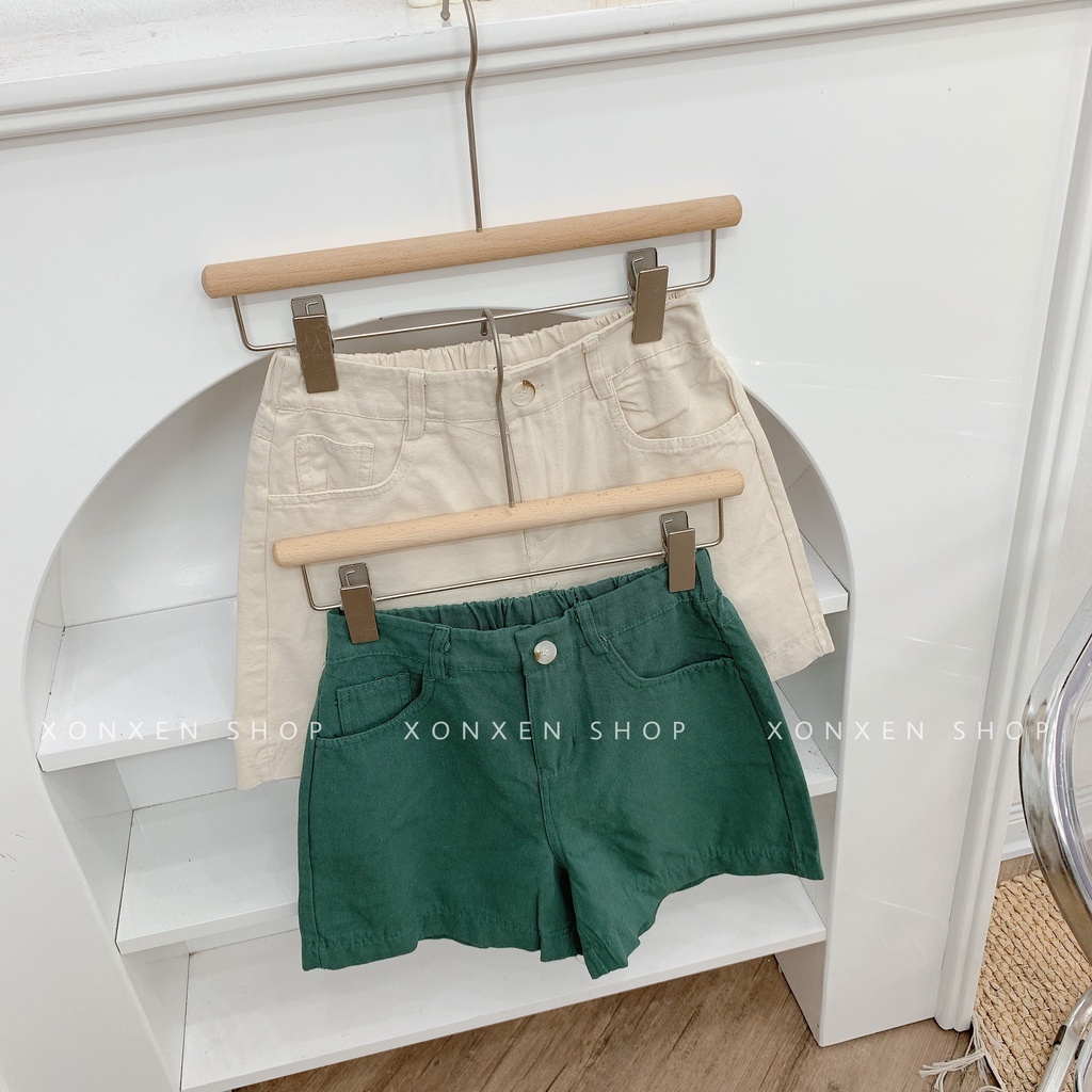 QUẦN SHORT NỮ XONXEN SHOP, chất vải kaki mềm, lưng thun co giãn dễ thương, size S, M, L ,mã 566