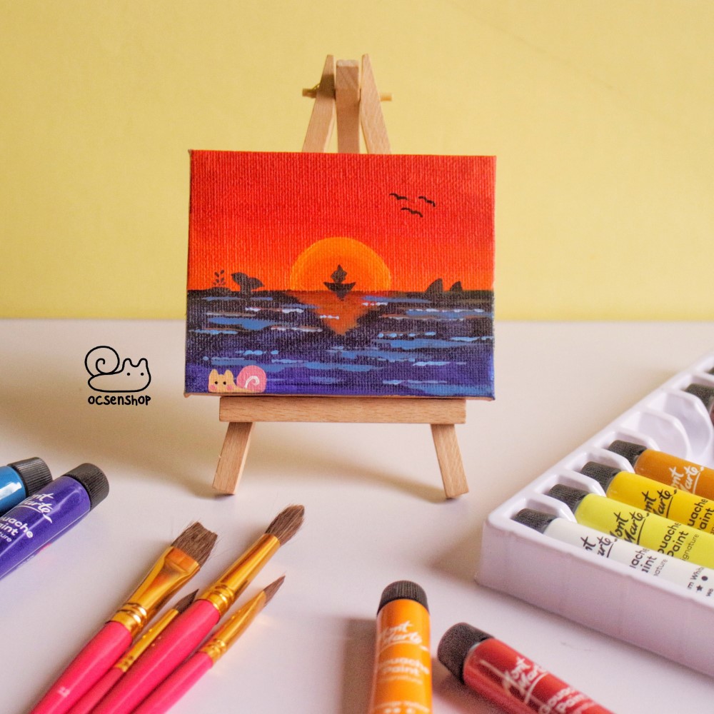 Mini Canvas kèm giá đỡ Mont Marte