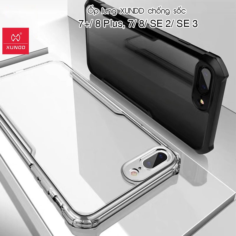 Ốp lưng XUNDD iPhone 6+/ 7+/ 8 Plus, 7/ 8/ SE 2/ SE 3/ 6/ 6S (BEETLE SERIES) - Chống shock, Mặt lưng trong
