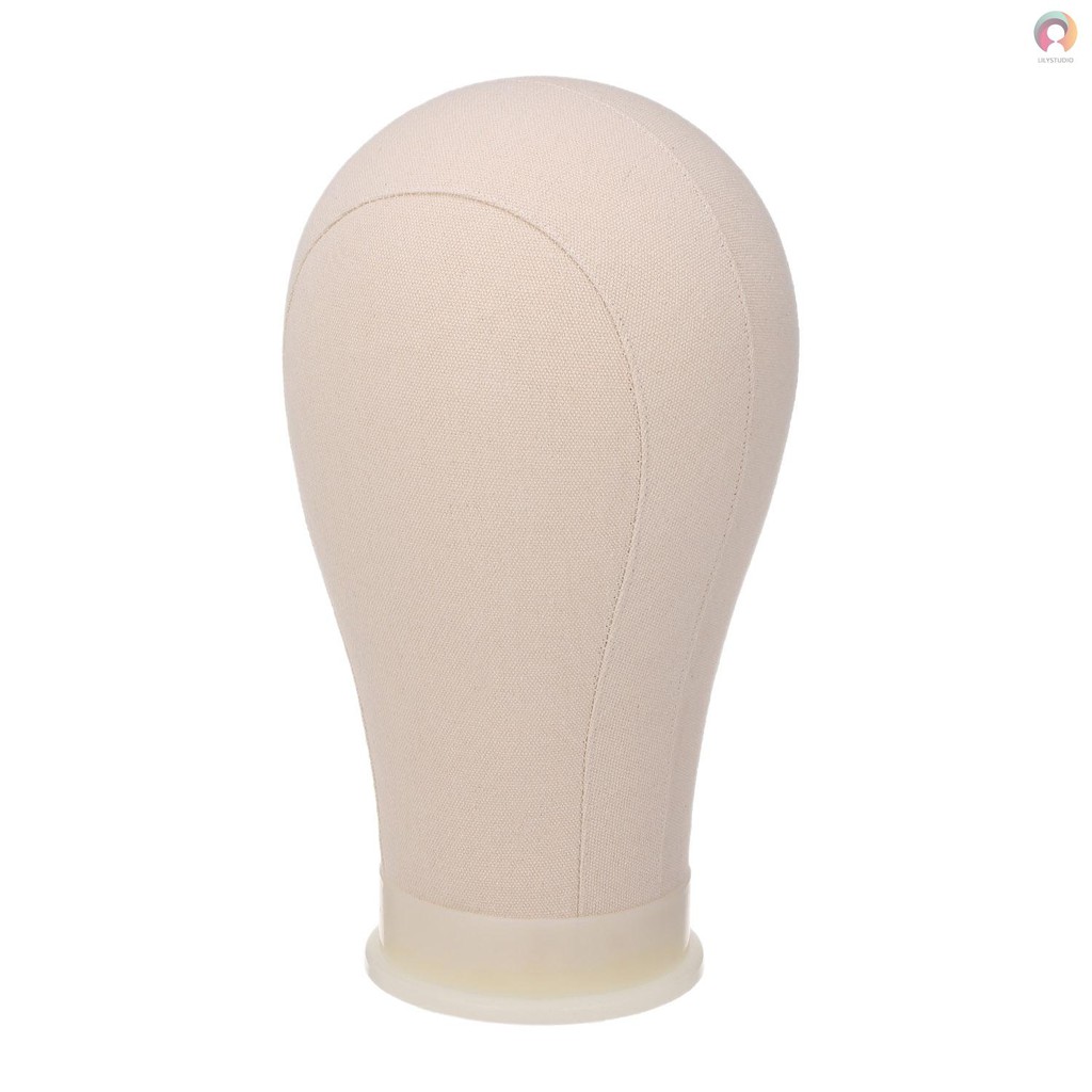 📣21" Cork Canvas Block Head Mannequin Head Wig Display Styling Head Manikin Canvas Head