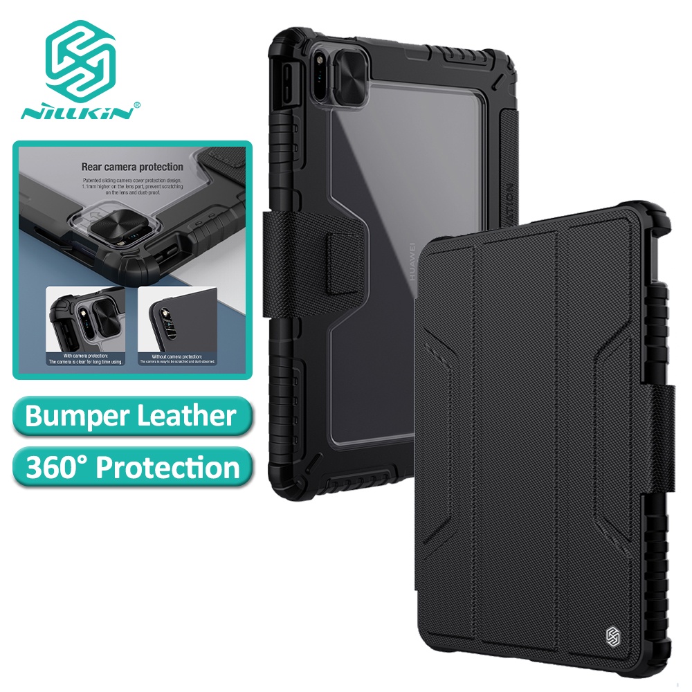 đánh thức thông minh chống sốc Bao da Nillkin cho Huawei MatePad Pro có thanh trượt bảo vệ camera bảo vệ