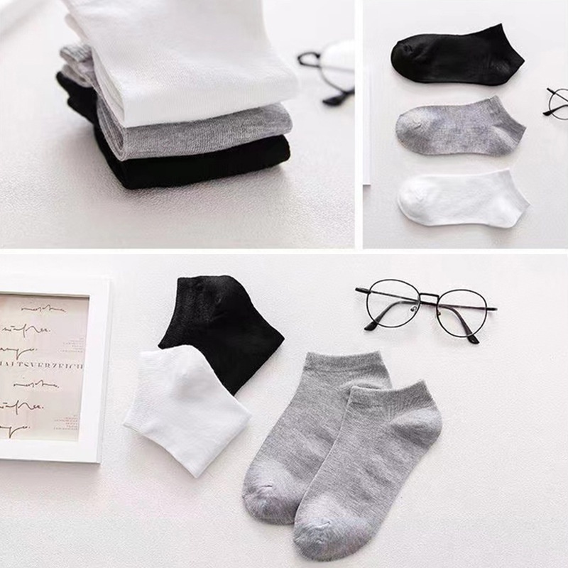 Đôi tất cotton FHYL ngắn màu trơn thời trang cho nam nữ