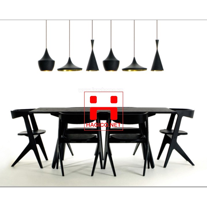 Bộ đèn trang trí thả trần thả bàn ăn ABC màu đen