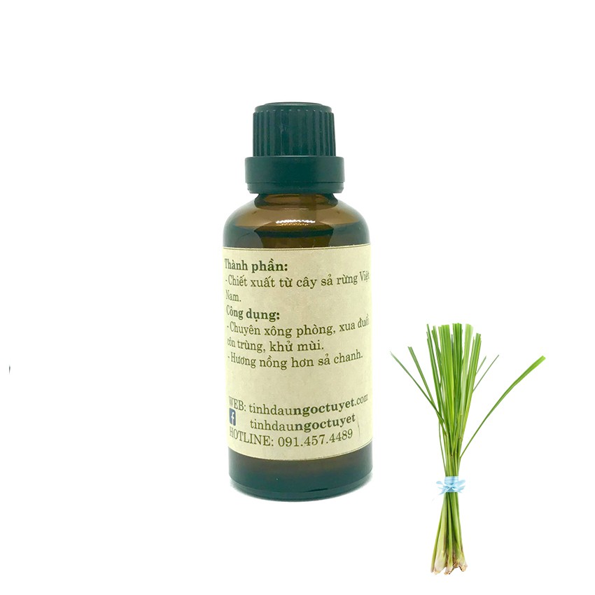 Tinh dầu sả JAVA nguyên chất Ngọc Tuyết 10ml - nồng đậm, xua côn trùng