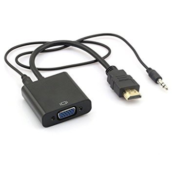HDMI to VGA Converter Video Adapter With 3.5mm Audio Cable 1080P