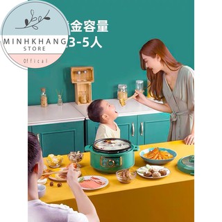 Nồi áp suất lẩu size to 3l nướng,hầm cháo, hầm xương củ quả, hầm thịt, nồi đa năng NINESHIELD