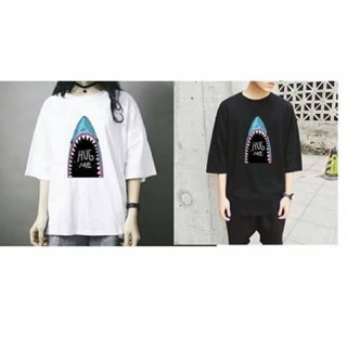 Áo thun tay lỡ nam nữ cá mập
