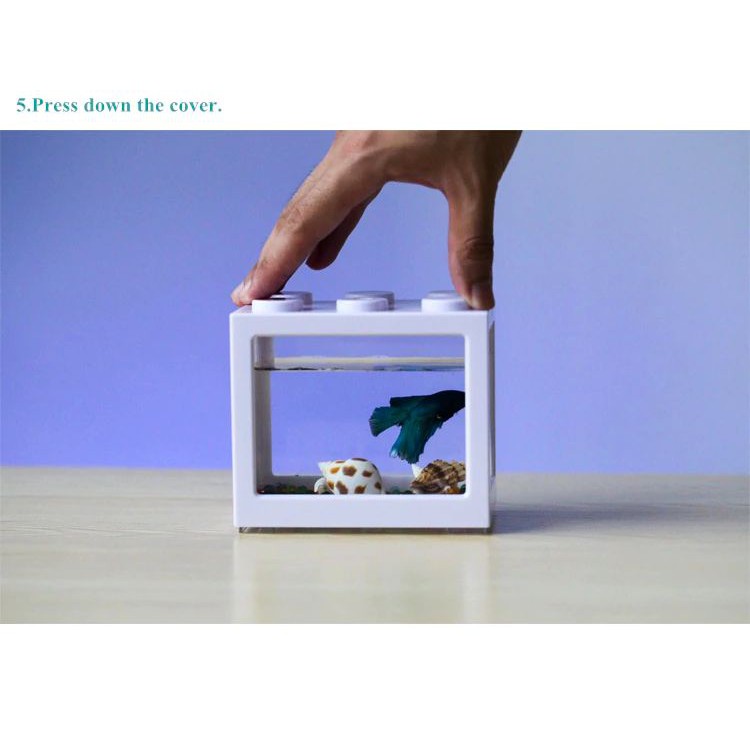 Bể nuôi cá betta mini lắp ghép Lego 12 x 8.0 x 10.5 cm