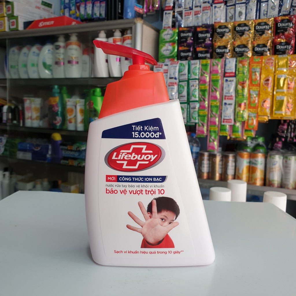 NƯỚC RỬA TAY LIFEBUOY BẢO VỆ KHỎI VI KHUẨN 500G(TẶNG LỌ GEL RỬA TAY KHÔ 100ML)