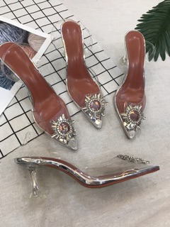 (ORDER) Cao gót quai trong đính đá BIG SIZE (34-45)