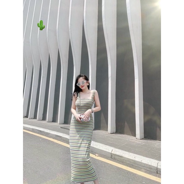 🌵🌵 Đầm maxi sọc  thun gân