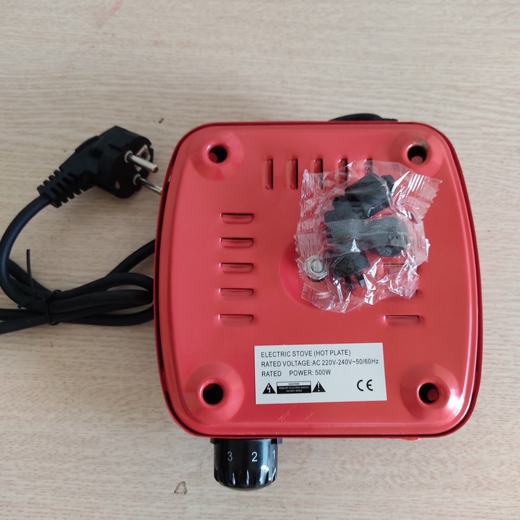 Bếp điện mini pha cafe, trà, nấu nước tiện ích 500w - Bảo Hành 12 tháng màu đỏ