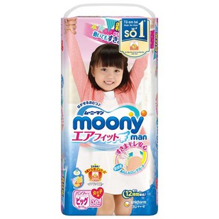 Bỉm quần moony XL38 miếng giành cho bé gái hàng ko kèm quà tặng