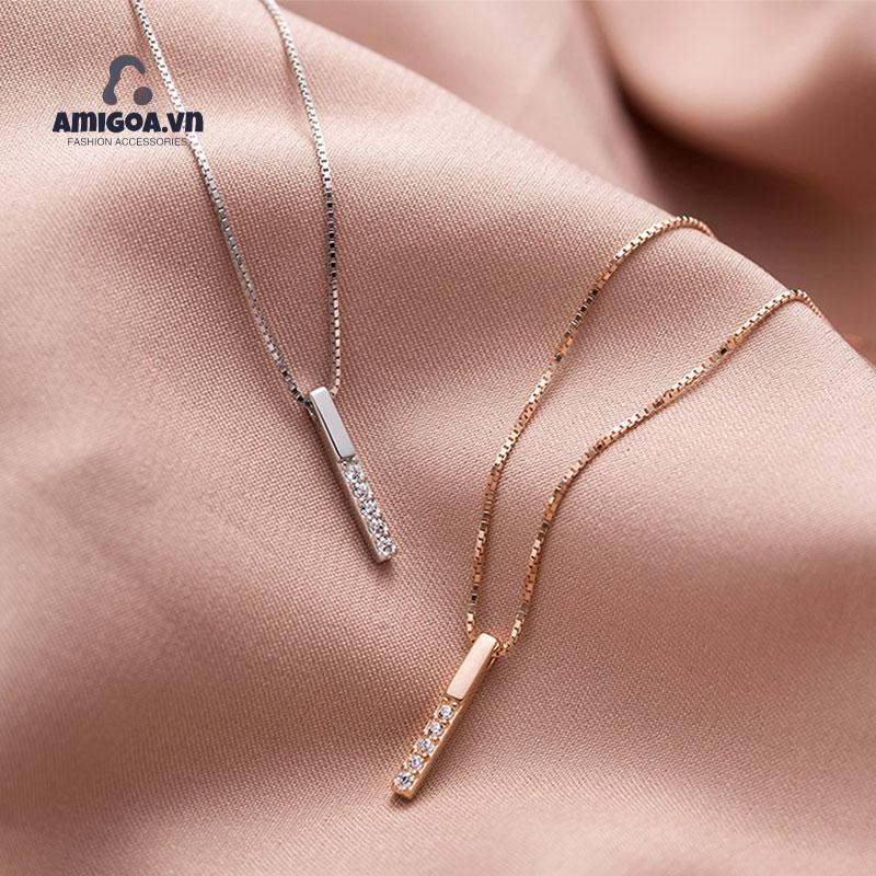 Vòng cổ Sợi Xích Dài Mặt Hình Học Đơn Giản Dễ Thương Cá Tính Cho Nữ