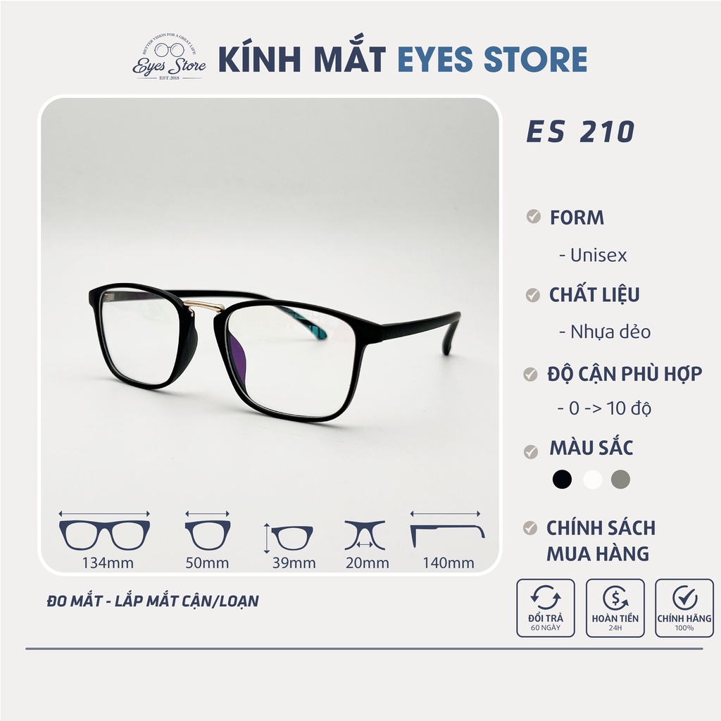 Gọng Kính Cận Nam Nữ EYESSTORE 210 - Nhựa Dẻo