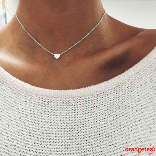 Vòng cổ mặt hình trái tim đính đá nhân tạo thời trang