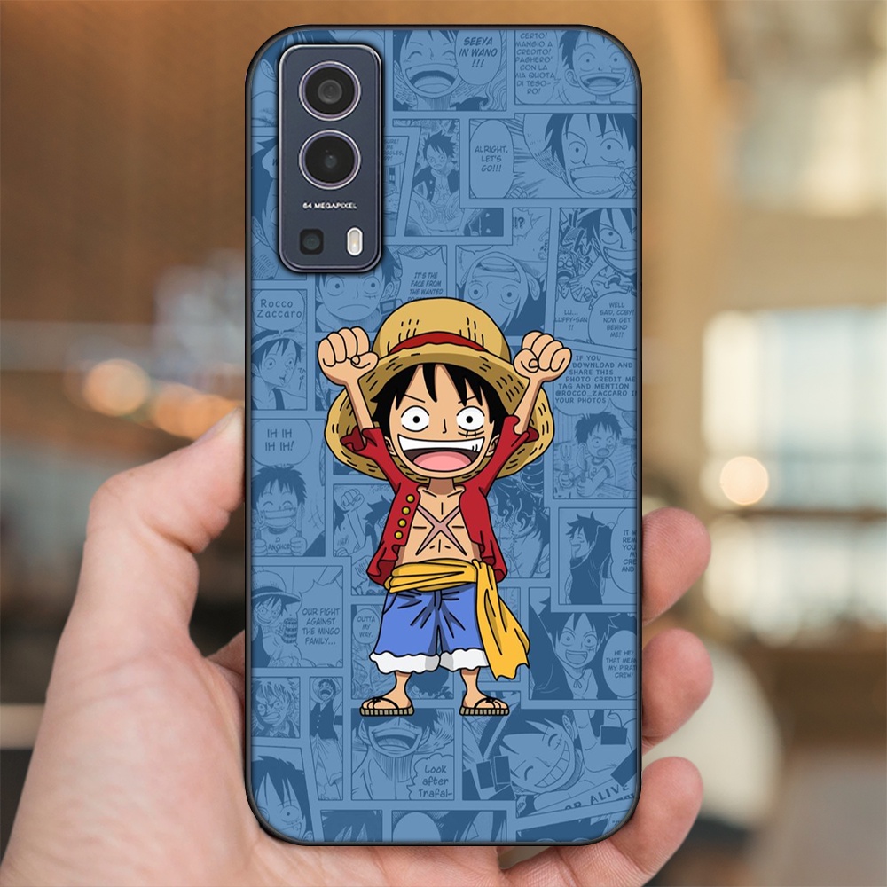 Ốp lưng Vivo Y72 5G viền đen in hình Luffy One Piece